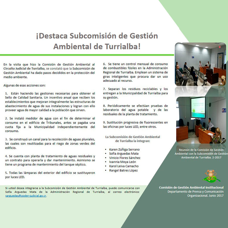 Visita que hizo la Comisión de Gestión Ambiental al Circuito Judicial de Turrialba