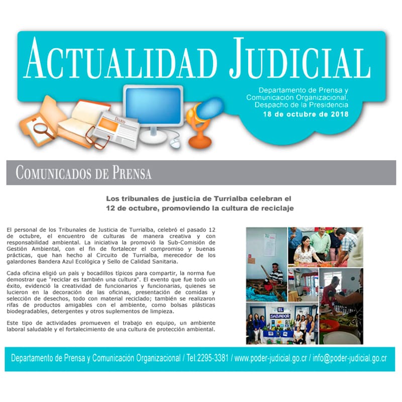 Personal de los Tribunales de Justicia de Turrialba celebró el pasado el encuentro de culturas