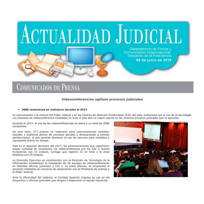 Videoconferencias agilizan procesos judiciales